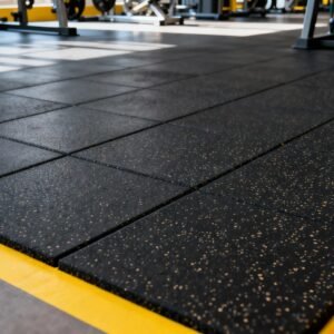 Rubber floor mat, gym strength area, anti slip floor mat
