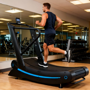 Curved Manual Treadmill – Gravity-Driven Running Machine
