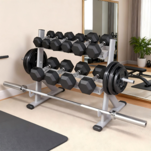 Multi-Functional Dumbbell & Barbell Rack – Heavy-Duty Gym Storage Solution